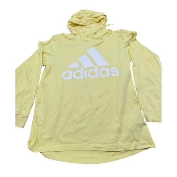 Adidas Yellow Hoodie Sweatshirt Large Long Sleeve Casual Pullover READ - Picture 1 of 7